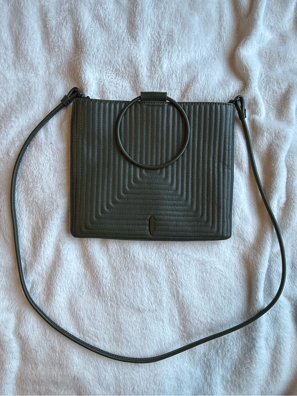 THACKER Olive Leather Le Pouch Crossbody Bag